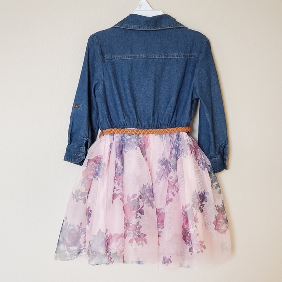 LILT Belted 3/4 Fitted Sleeve tutu Dress - Picture 4 of 4